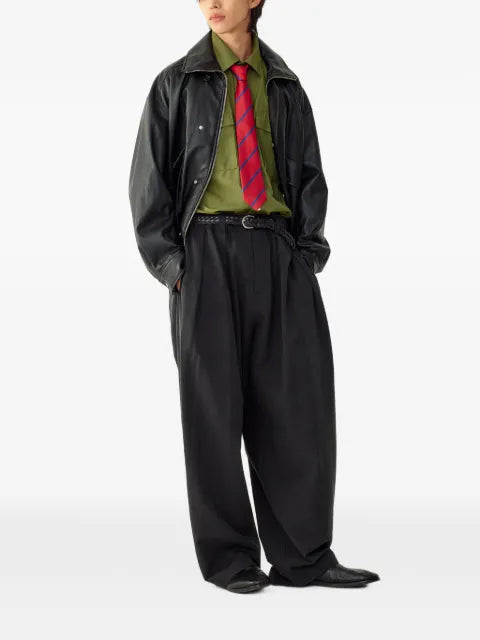 TOMBOY elasticated-hem faux-leather jacket